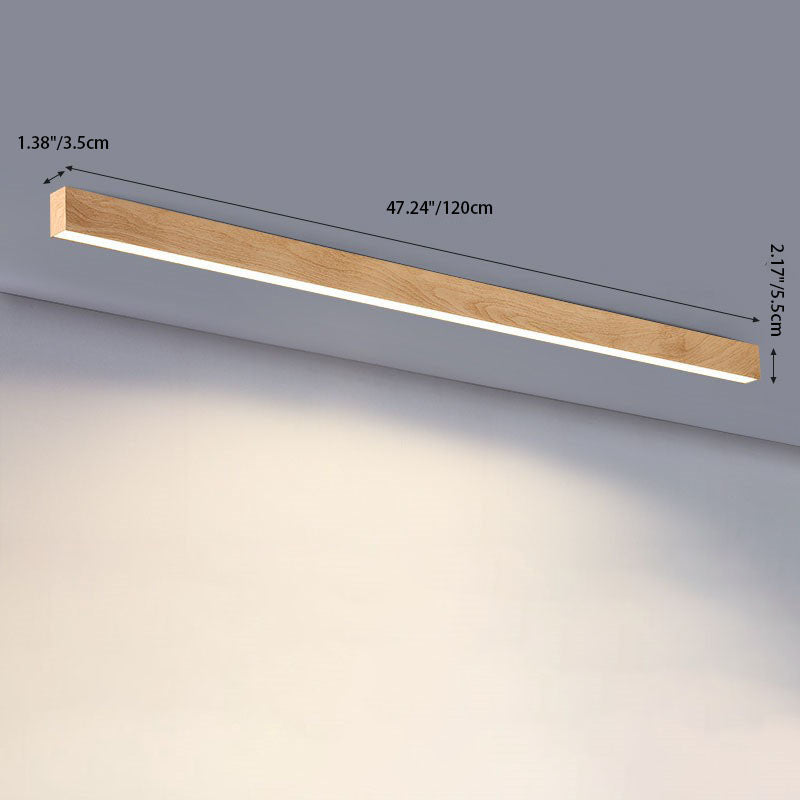 Plafondlamp LED met houtnerf aluminium strips modern minimalistisch strak design voor woonkamer slaapkamer | Sulvida