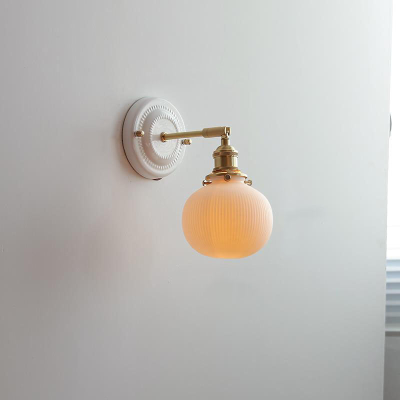 Wandlamp Keramiek met Messing Vintage Rond Armatuur Exclusief Lamp Woonkamer Gang Slaapkamer Chique Stijl | Sulvida