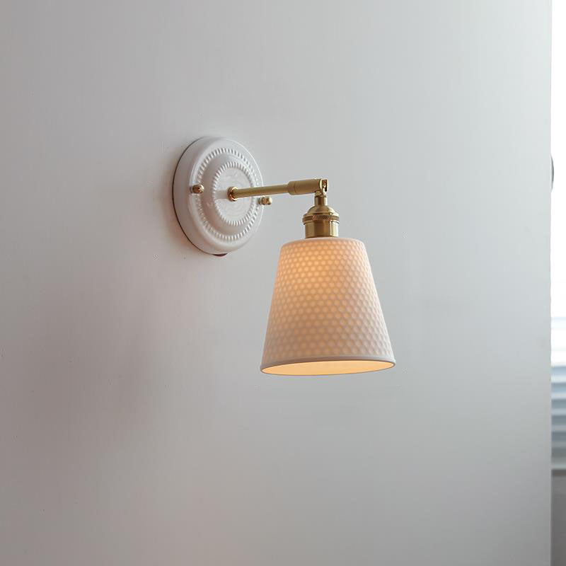 Wandlamp Keramiek met Messing Vintage Rond Armatuur Exclusief Lamp Woonkamer Gang Slaapkamer Chique Stijl | Sulvida