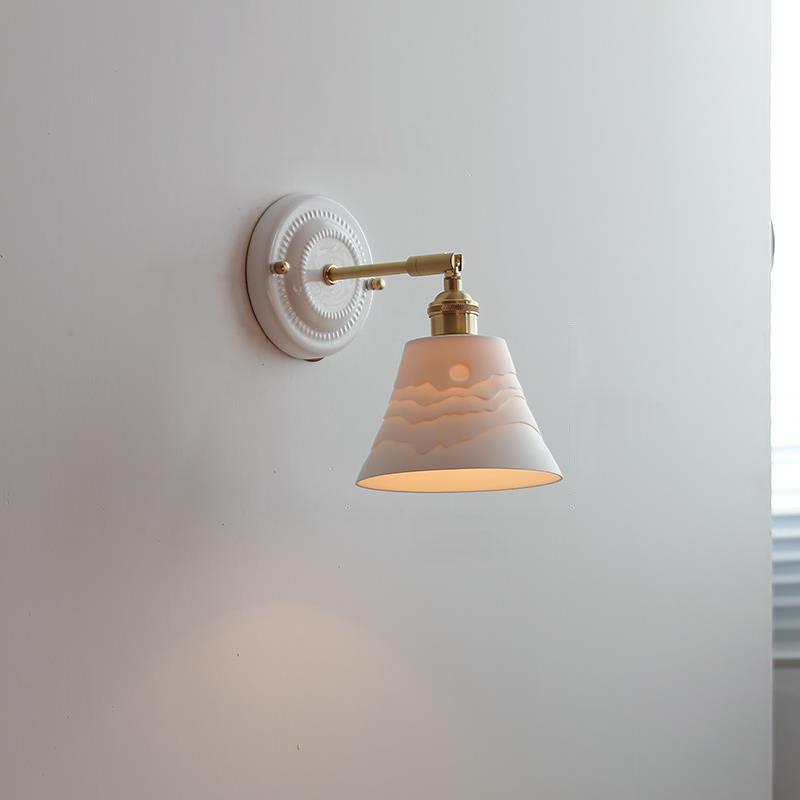 Wandlamp Keramiek met Messing Vintage Rond Armatuur Exclusief Lamp Woonkamer Gang Slaapkamer Chique Stijl | Sulvida
