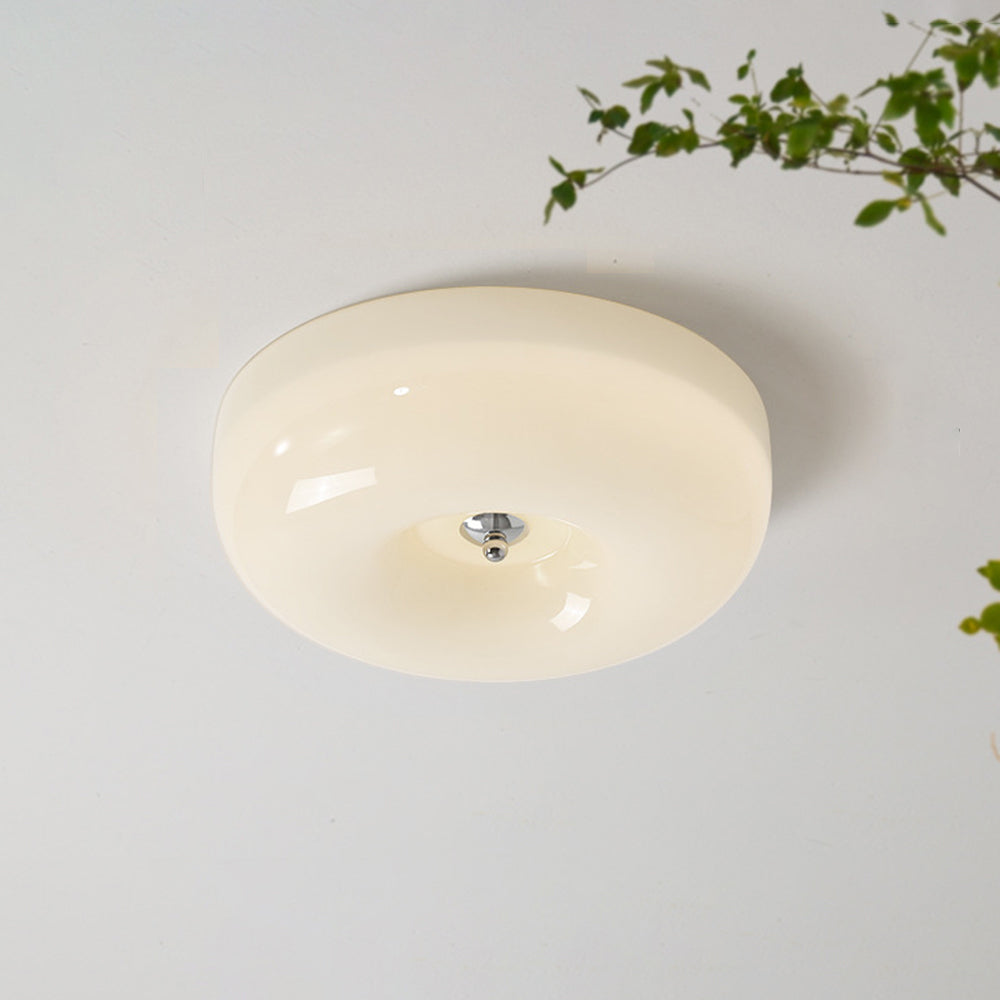 Glazen Plafondlamp Crème Dimbaar LED Modern Design Drie Lichtstanden voor Slaapkamer Hal Studeerkamer | Sulvida