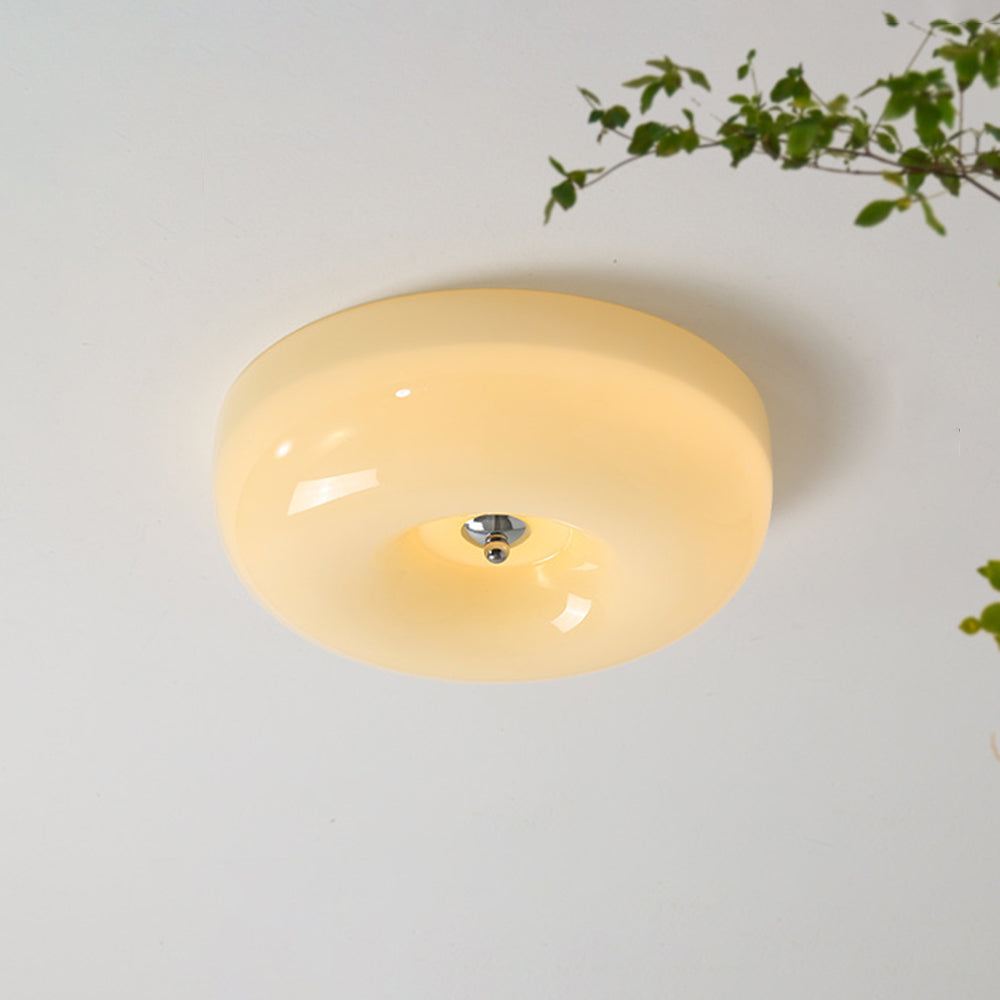 Glazen Plafondlamp Crème Dimbaar LED Modern Design Drie Lichtstanden voor Slaapkamer Hal Studeerkamer | Sulvida