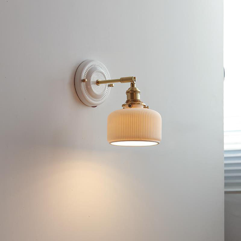 Wandlamp Keramiek met Messing Vintage Rond Armatuur Exclusief Lamp Woonkamer Gang Slaapkamer Chique Stijl | Sulvida