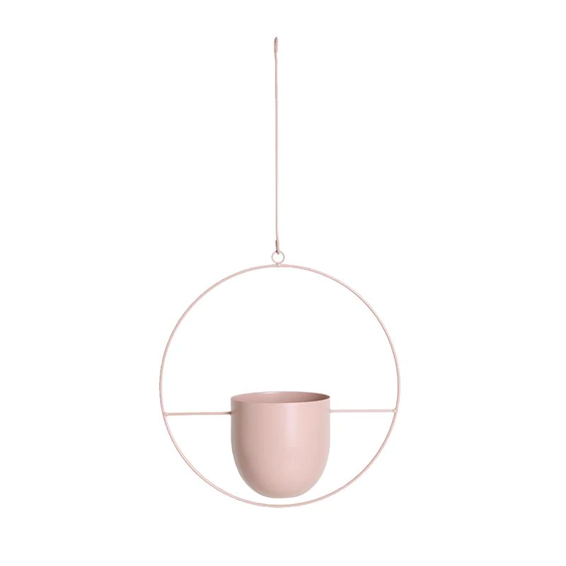 Geometrische Hangende Plantenpot IJzer Modern Goud Zwart Grijs Roze Groen Wit Cirkel Ovaal Kruidenhouder | Sulvida