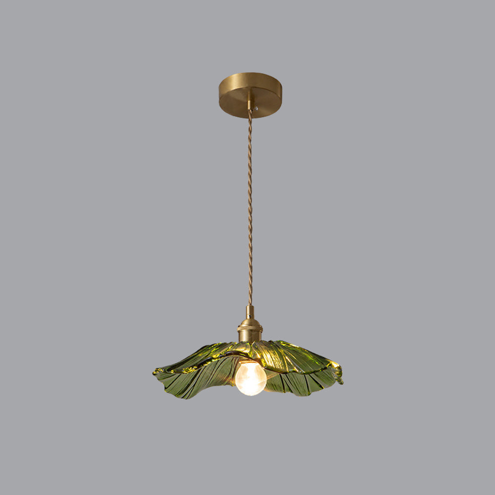 Glazen Hanglamp Bloem met Messing Details Plafondlamp Eetkamer Slaapkamer Woonkamer Retro Verlichting | Sulvida