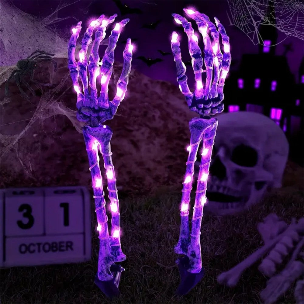 Schedel Tuinlamp op Zonne-energie met Groene LED Verlichting voor Buiten Halloween Tuin Sfeer Decoratie | Sulvida