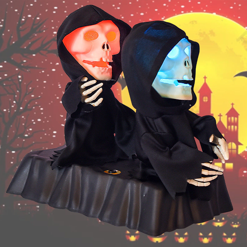 Bewegende Pompoen Skelet Decoratie met Muziek LED Verlichting Halloween Tafelornament Animatronic Feest | Sulvida