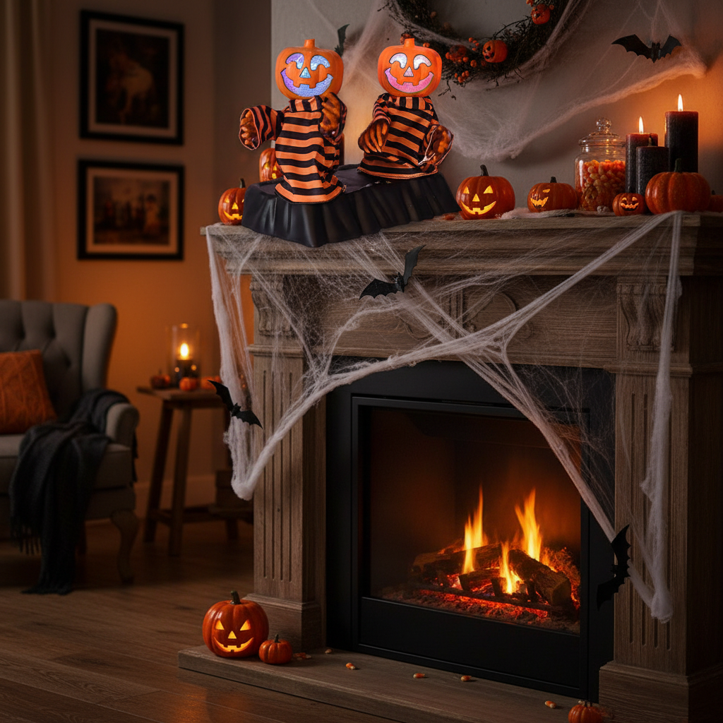 Bewegende Pompoen Skelet Decoratie met Muziek LED Verlichting Halloween Tafelornament Animatronic Feest | Sulvida