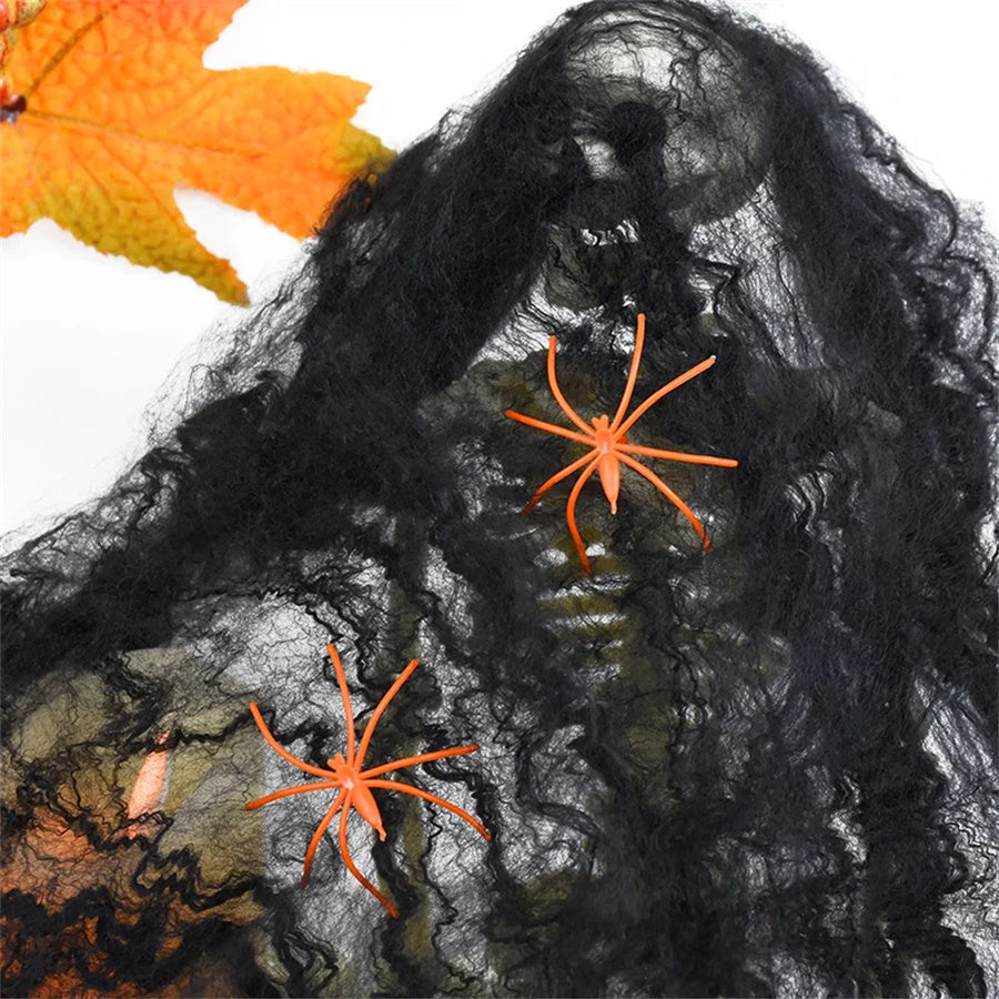 Rekbaar Spinnenwebdecor Wit – Kunstmatig Spinnenweb voor Halloween Decoratie Feest en Huisaccessoires | Sulvida