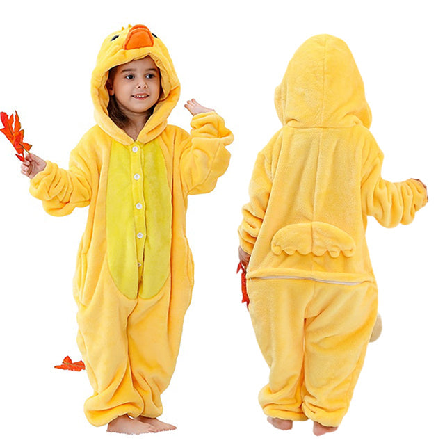 Kinderonesie Dierenpak Flanel Capybara Design met Capuchon Warm Loungen Verkleedkostuum Jongens Meisjes | Sulvida