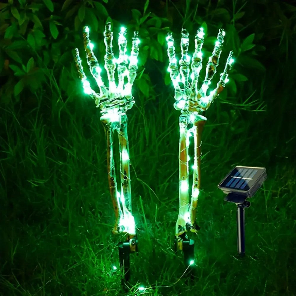 Schedel Tuinlamp op Zonne-energie met Groene LED Verlichting voor Buiten Halloween Tuin Sfeer Decoratie | Sulvida