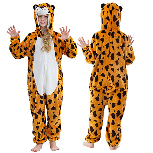 Kinderonesie Dierenpak Flanel Capybara Design met Capuchon Warm Loungen Verkleedkostuum Jongens Meisjes | Sulvida
