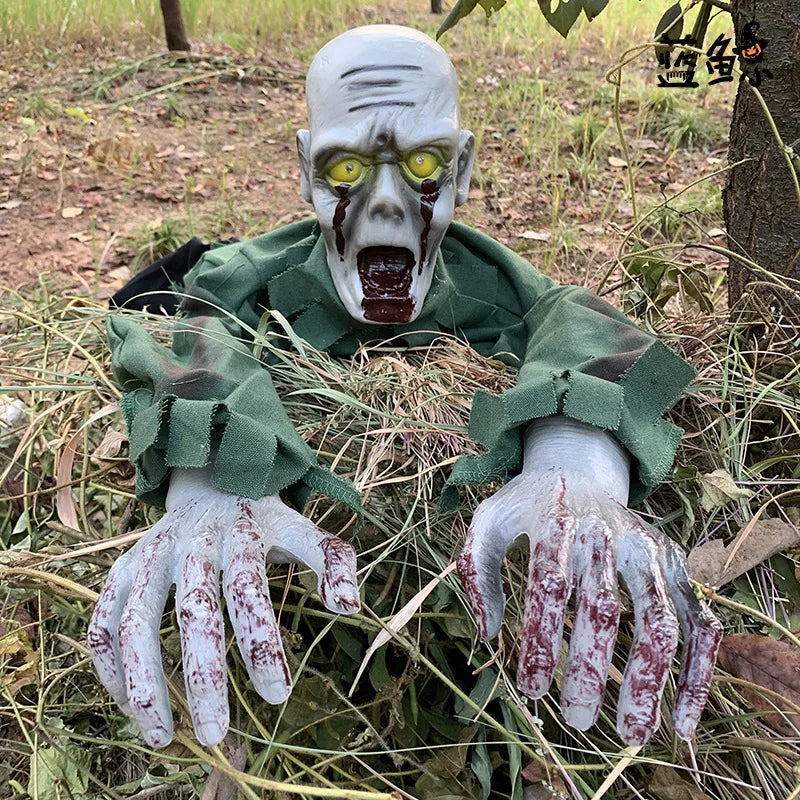 Bewegende Spookfiguur met Lichtgevende LED Ogen – Geluidsgeactiveerd Halloween Decoratiestuk voor Feest | Sulvida