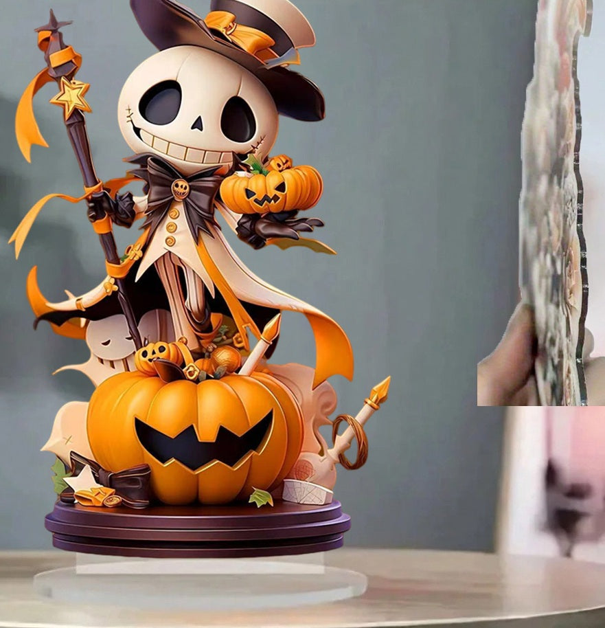 Pompoen Skelet Decoratiefiguur Acryl Plat Design Herfst Tafelornament Halloween Decoratie Thuis Café Bureau | Sulvida