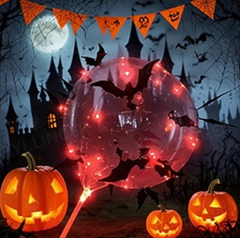 Ballons transparents avec autocollants de chauve-souris – Set de ballons Bobo décoratifs pour fêtes et événements | Sulvida
