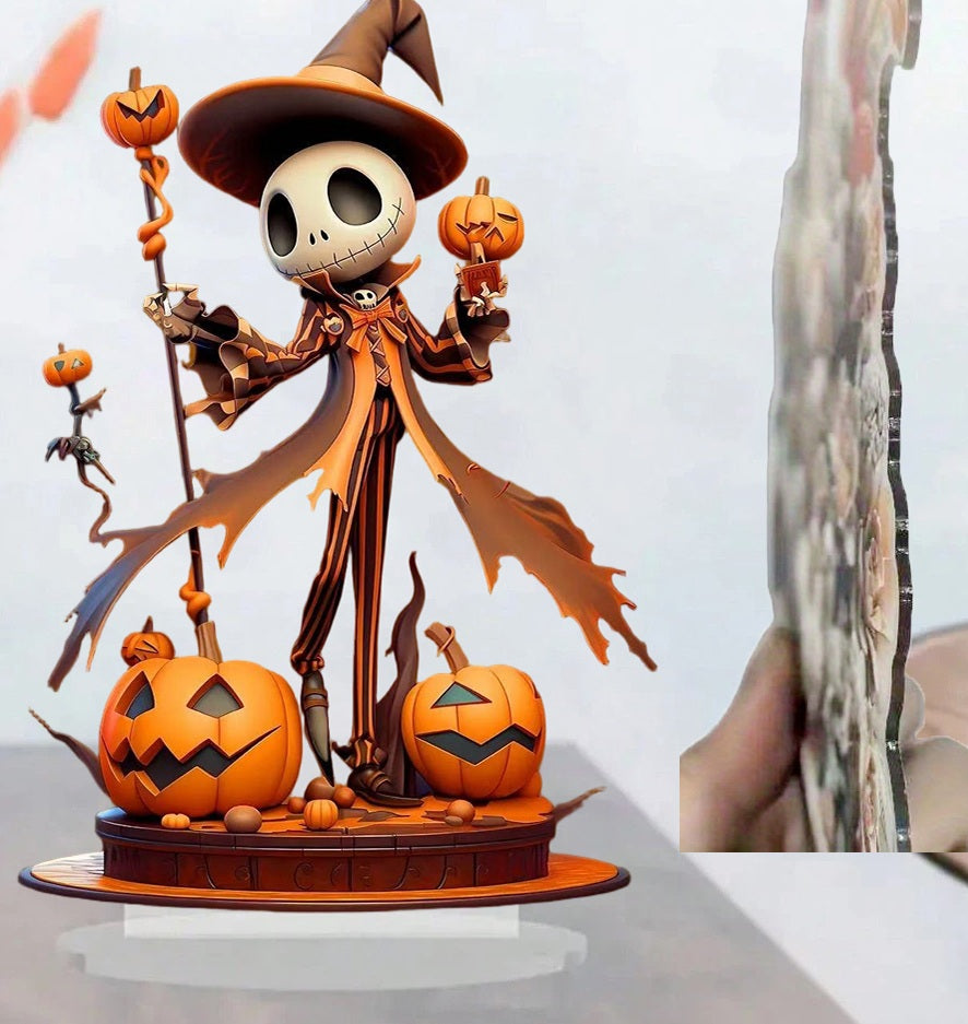 Pompoen Skelet Decoratiefiguur Acryl Plat Design Herfst Tafelornament Halloween Decoratie Thuis Café Bureau | Sulvida