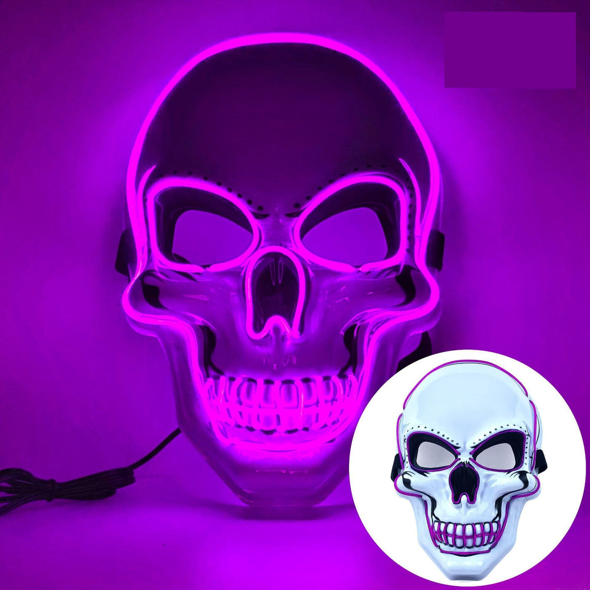 LED Schedel Masker met Lichtgevende Lijnen voor Halloween, Themafeesten, Kostuum en Griezelige Horror Decoratie | Sulvida