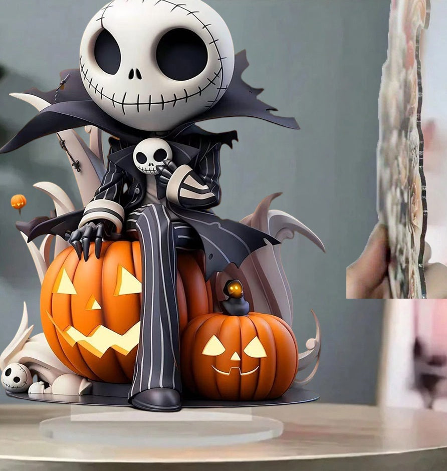 Pompoen Skelet Decoratiefiguur Acryl Plat Design Herfst Tafelornament Halloween Decoratie Thuis Café Bureau | Sulvida