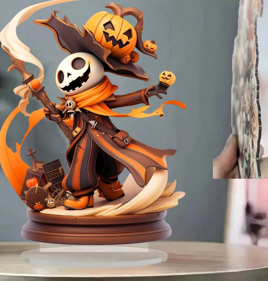 Pompoen Skelet Decoratiefiguur Acryl Plat Design Herfst Tafelornament Halloween Decoratie Thuis Café Bureau | Sulvida