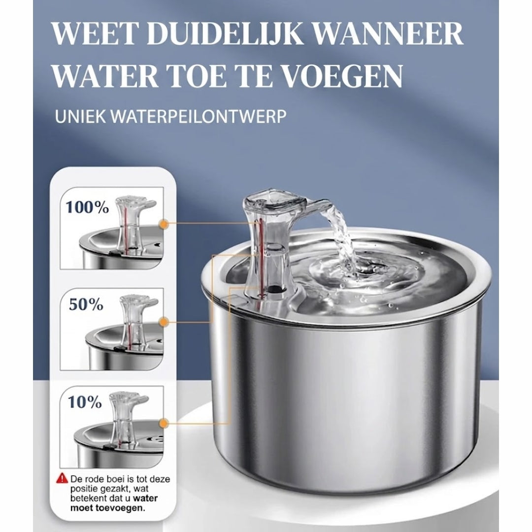 Fontaine pour chats avec détection de mouvement et système de filtration à 4 couches – Abreuvoir en acier inoxydable de 2 litres pour chats et chiens | Sulvida