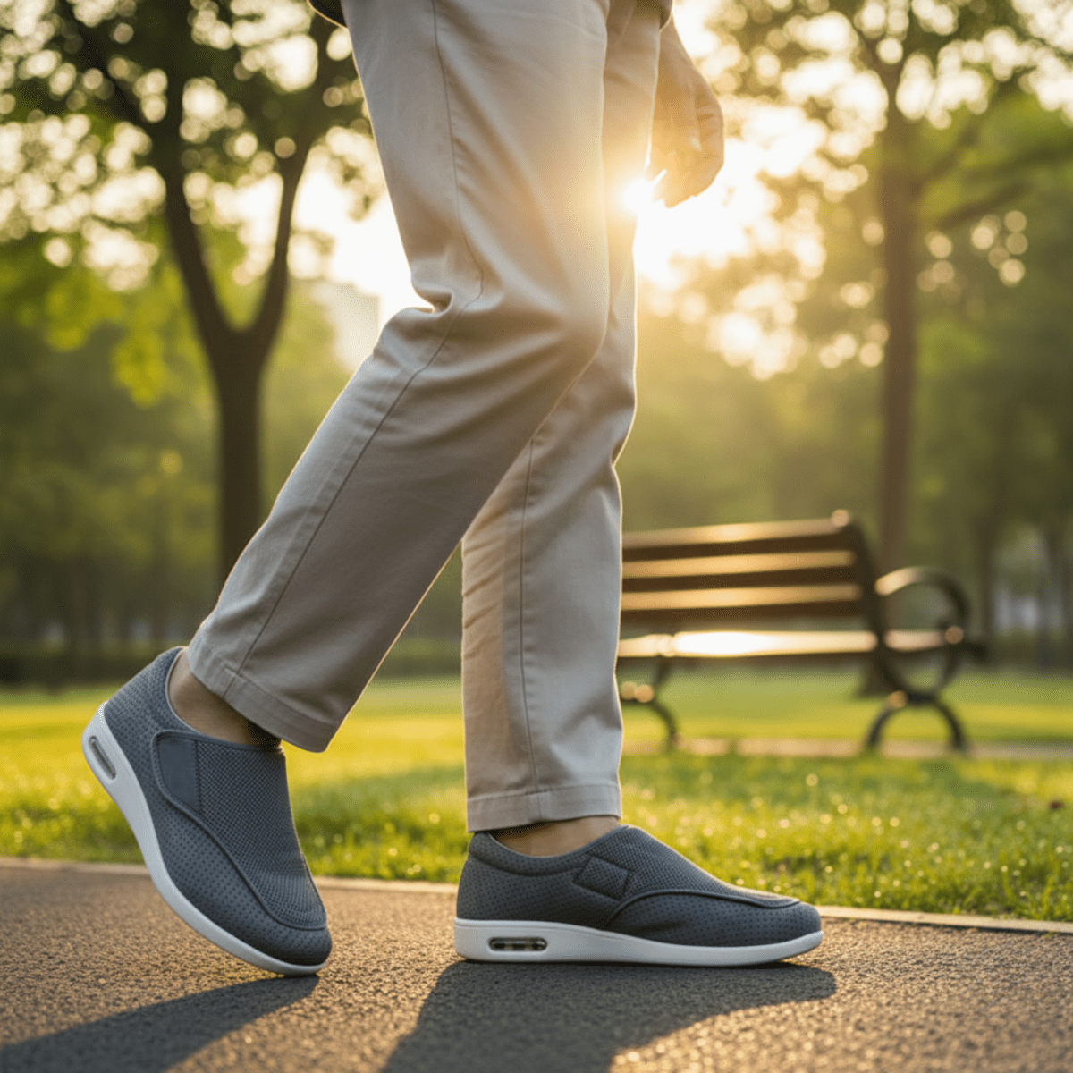 Extra brede schoenen met memory foam zool voor gevoelige voeten | Comfortabel wandelen dagelijks gebruik | Sulvida