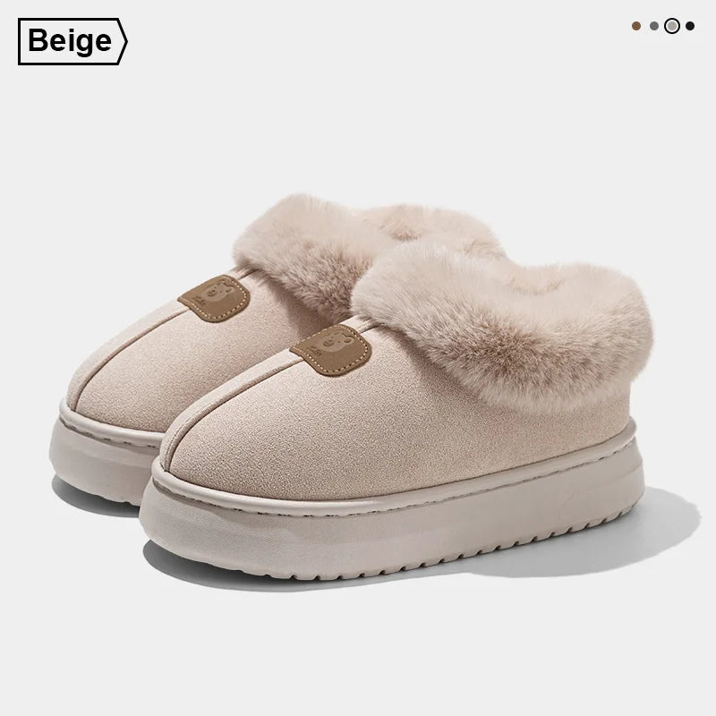 Gevoerde Winterpantoffels Hoog Model Unisex EVA Zool Fleece Binnenpantoffels Huisschoenen Binnen Buiten | Sulvida