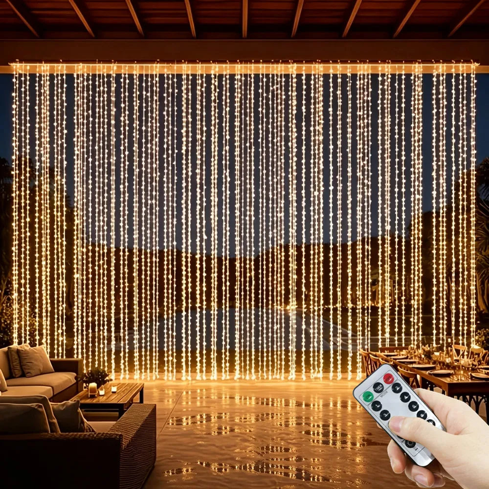 Lichtslinger - Slaapkamer Bruiloft Valentijnsdag Kerstverlichting USB-stekker 8 modi Gordijn LED-lichtsnoer Feestdagen Halloween Decoratie