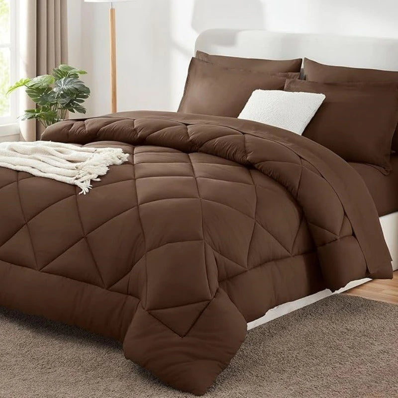 Winterdekbed Polyester Kingsize Effen Zacht Warm Dekbed Sprei Machinewasbaar Slaapkamer Deken Bedtextiel | Sulvida