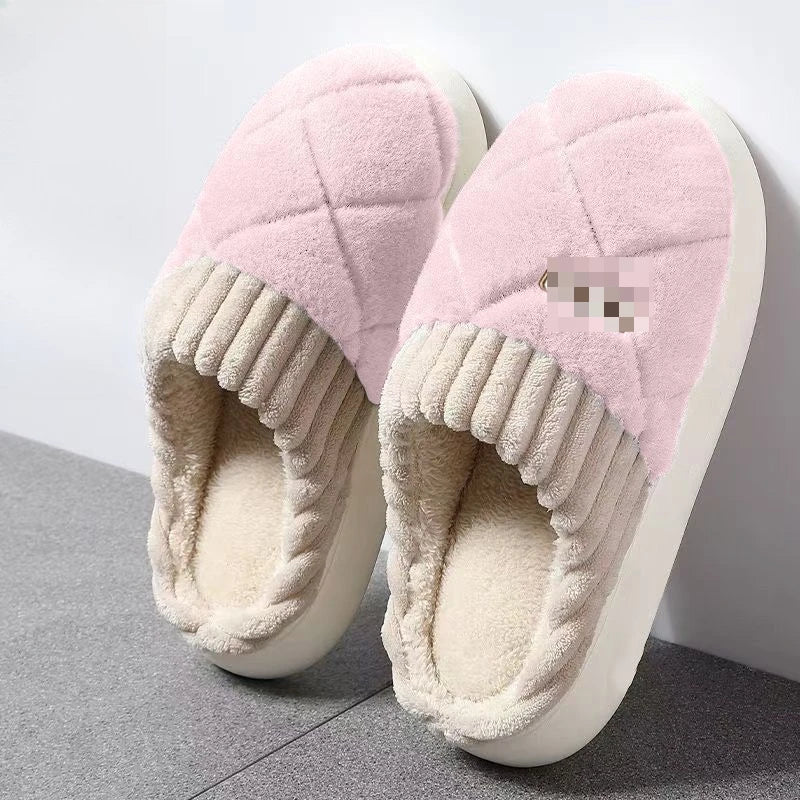 Geruite Pluche Pantoffels – Warme Huisslippers met Dikke Zool voor Binnen Comfortabel Antislip Unisex | Sulvida