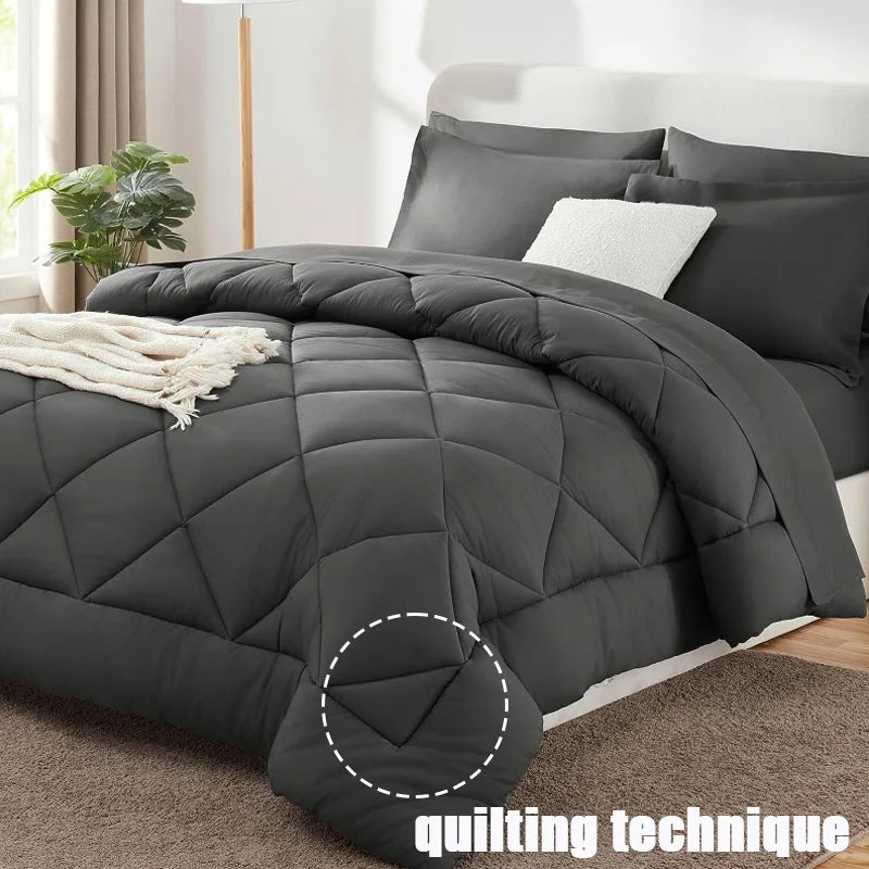 Winterdekbed Polyester Kingsize Effen Zacht Warm Dekbed Sprei Machinewasbaar Slaapkamer Deken Bedtextiel | Sulvida