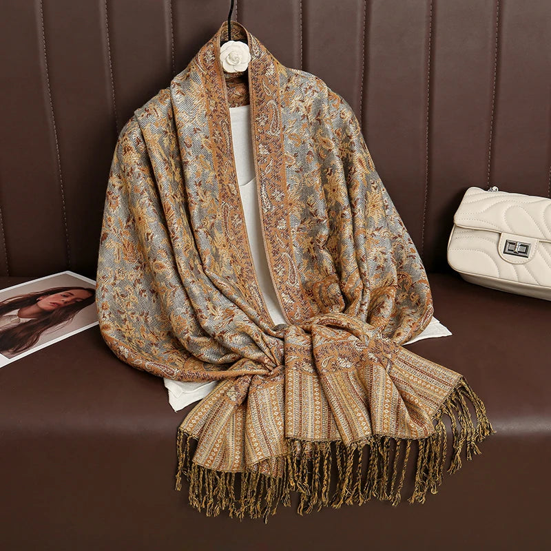 Kasjmier-gevoel Dames Sjaal 70×190 cm Polyester Warme Herfst Winter Omslagdoek Fashion Stola Accessoire | Sulvida