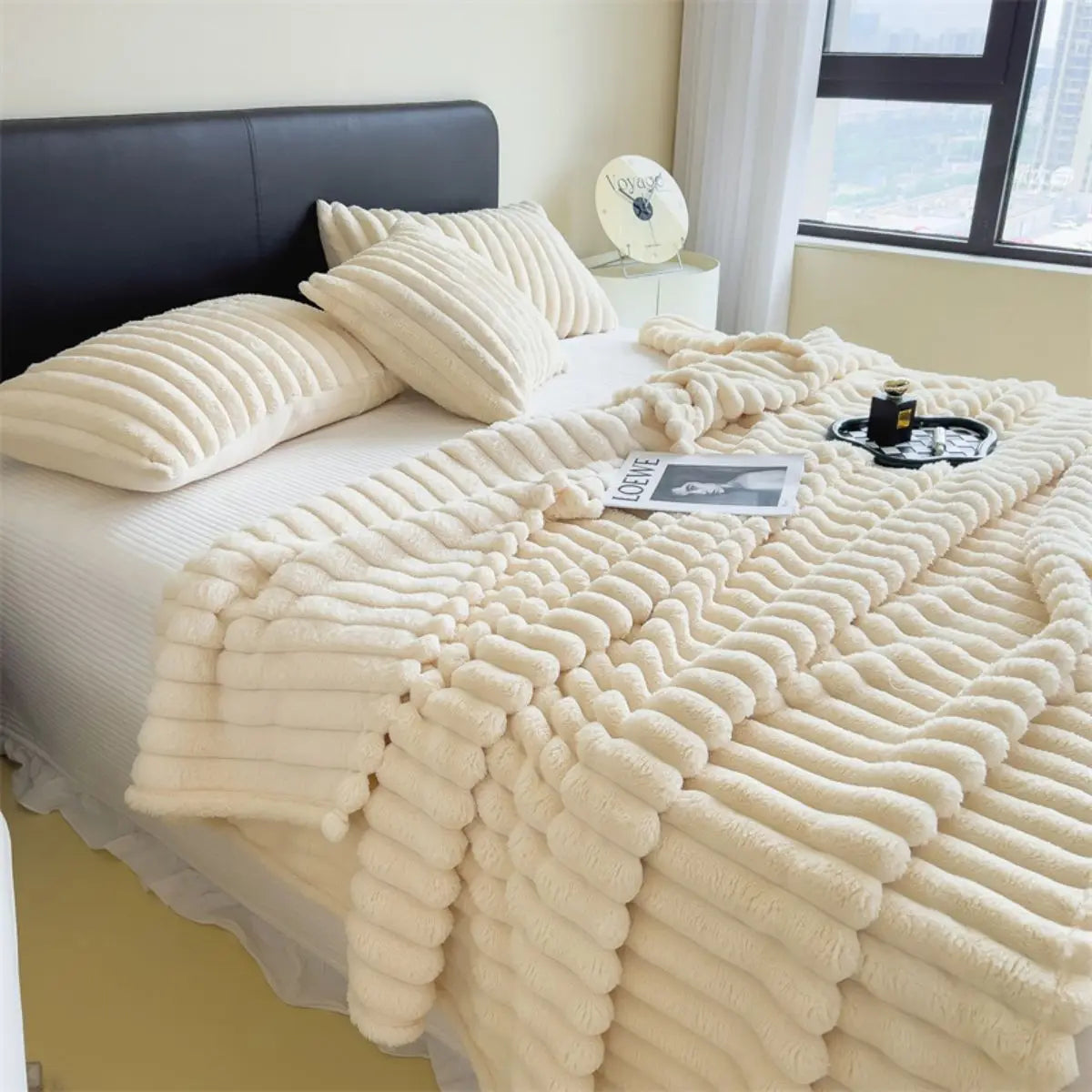 Luxe Fleece Plaid Superzacht 150x200 cm Slaapkamer Woonkamer Warme Knuffeldeken Decoratief Deken Sofa | Sulvida