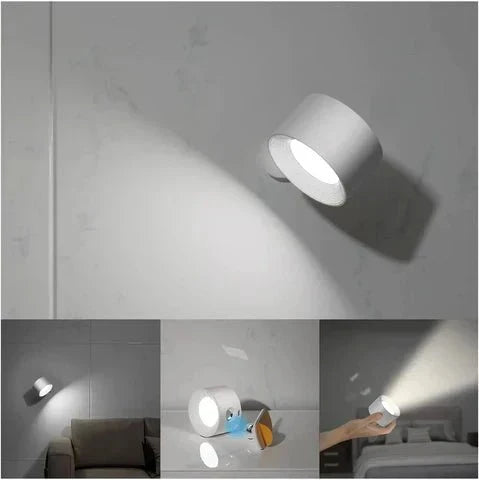 Draadloze Wandlamp Oplaadbaar 360° Draaibaar Dimbaar met Magnetische Bevestiging Modern Design Sfeerlicht | Sulvida