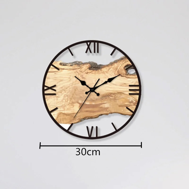 Wandklok Acryl en Hout Stil Uurwerk Moderne Klok Woonkamer Kantoor Decoratief Ø30 cm Wanddecoratie Design | Sulvida