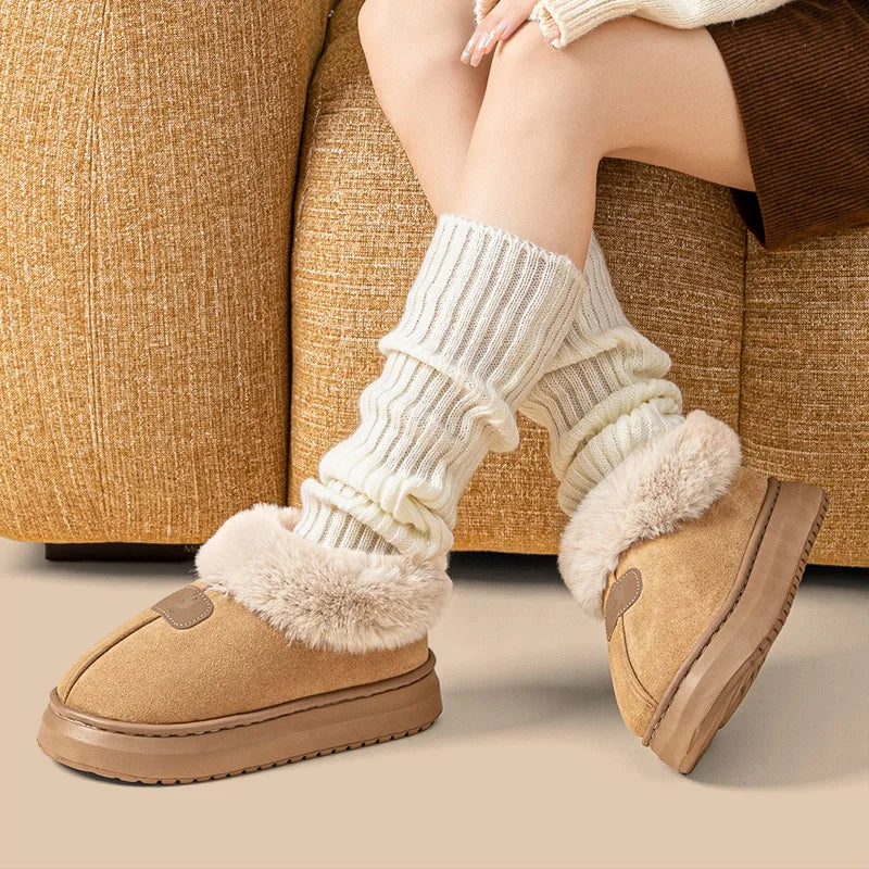 Gevoerde Winterpantoffels Hoog Model Unisex EVA Zool Fleece Binnenpantoffels Huisschoenen Binnen Buiten | Sulvida