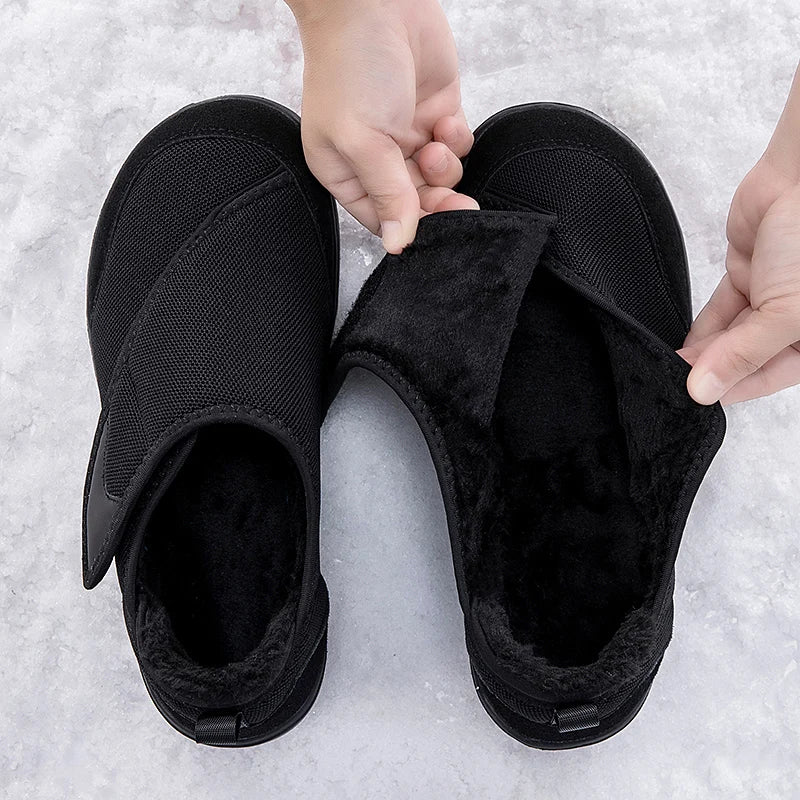 Ortopedische Pantoffels Breed met Bontvoering Warm Verstelbaar voor Gezwollen Voeten en Hallux Valgus Comfort | Sulvida