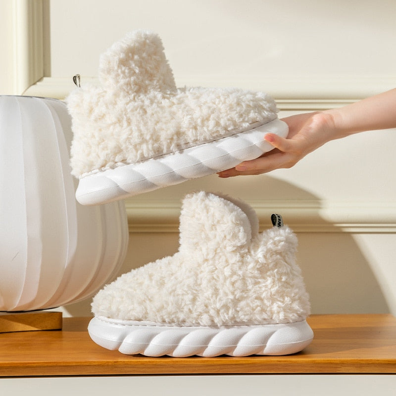 Warme Pluchen Dames Huisschoenen Antislip Comfortabel Zacht Gevoerd Pantoffels voor Thuis Winter Indoor | Sulvida