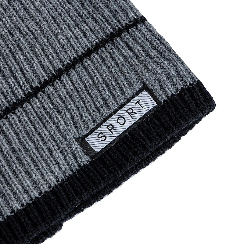 Gebreide Wintermuts met Fleecevoering Unisex Gestreept Skimuts Warm Hoofddeksel Outdoorwear Heren Dames | Sulvida