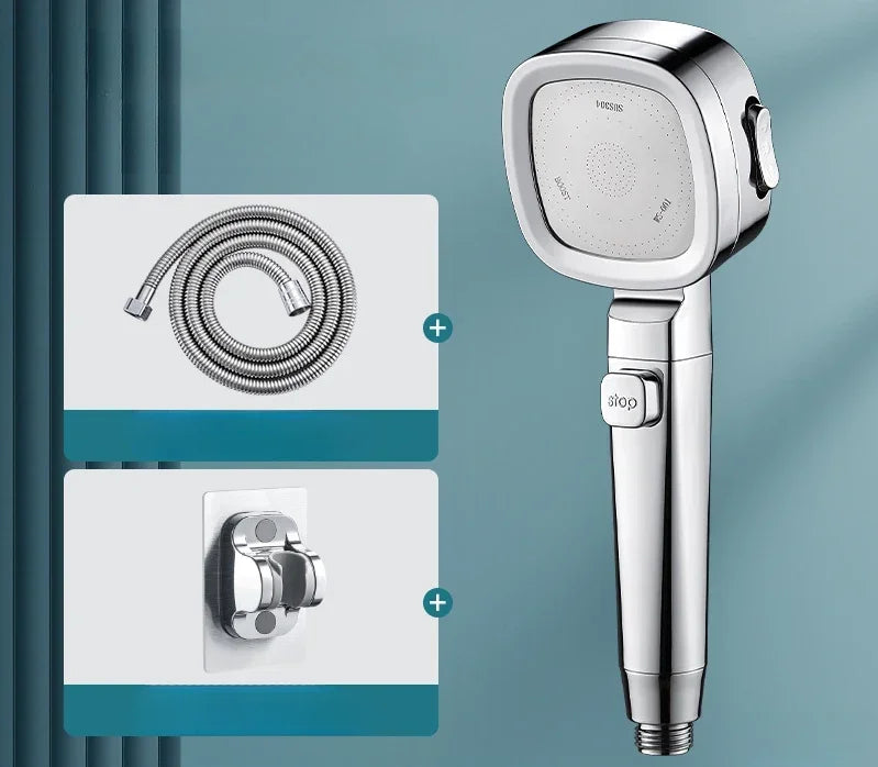 Handdouche 3 Standen Waterbesparend ABS Massagestraal Stopknop Verstelbaar Badkamer Wellness Doucheaccessoire | Sulvida