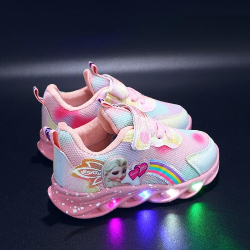 LED Kinder Sneakers met Verlichte Zool – Glitter Sportschoenen voor Meisjes met Bewegingssensor en Kleurrijke Lichteffecten | Sulvida
