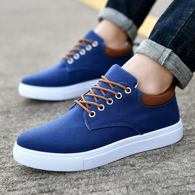 Canvas Herensneakers met Witte Zool – Stoere Sneaker voor Dames en Heren – Sportieve Platte Schoenen Maat 39-47 | Sulvida