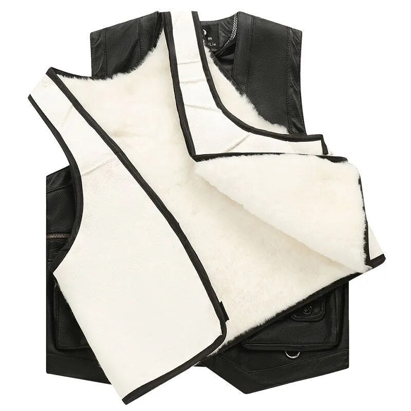 Casual Leren Mouwloos Vest Wintervest Heren Dames Lederlook Herfstwear Avonturiersstijl Outdoor Bodywarmer | Sulvida