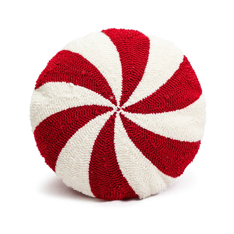 Candy Cane Kerstsierkussen Gebreid Bank Decoratie 38-45cm Rood Wit Thema Feestelijk Interieur Accent | Sulvida