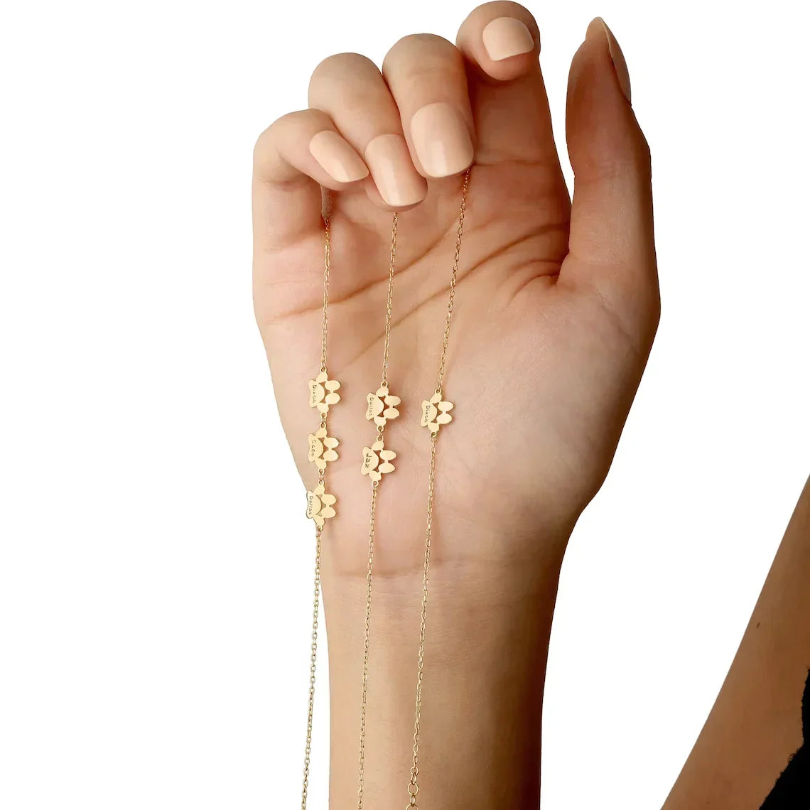 Gepersonaliseerde Armband met Hondenpootafdruk Verstelbaar Roestvrij Staal Zilver Goud Rosé Hondenliefhebber | Sulvida
