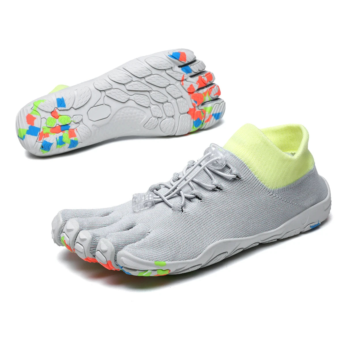 Waterschoenen met teenseparatie zwart grijs unisex strand zwembad yoga hardlopen watersport lichtgewicht | Sulvida