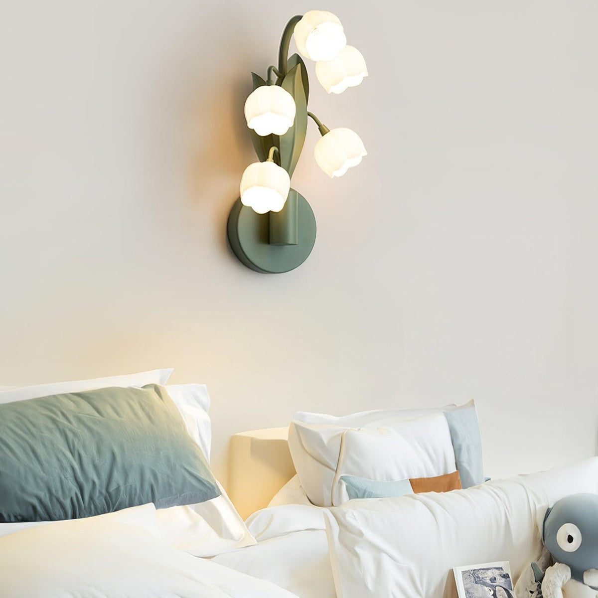 Wandlamp Orchidee Met Bladeren Groen Metaal PC Lichtbron G4 Slaapkamer Hal Badkamer Botanisch Design | Sulvida