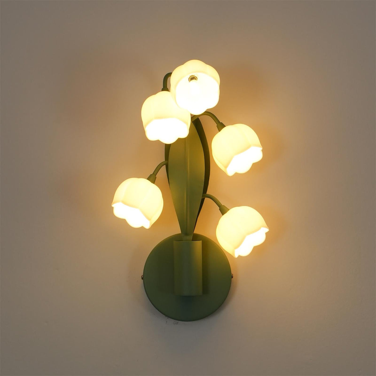 Wandlamp Orchidee Met Bladeren Groen Metaal PC Lichtbron G4 Slaapkamer Hal Badkamer Botanisch Design | Sulvida