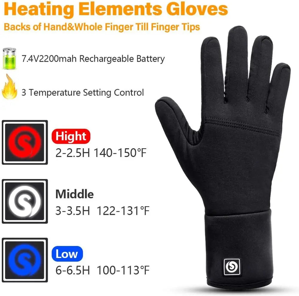 Verwarmde Winterhandschoenen met Touchscreen en Batterij – Thermische Skihandschoenen voor Dames en Heren | Sulvida