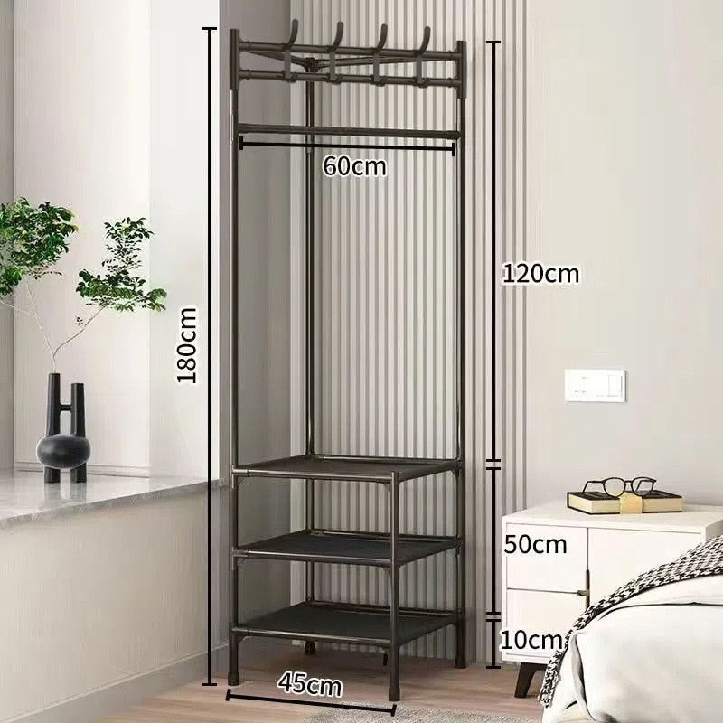 Hoekkapstok Metaal 180cm Zwart Wit Modern Kledingrek Hal Slaapkamer Opbergsysteem Ruimtebesparend Design | Sulvida