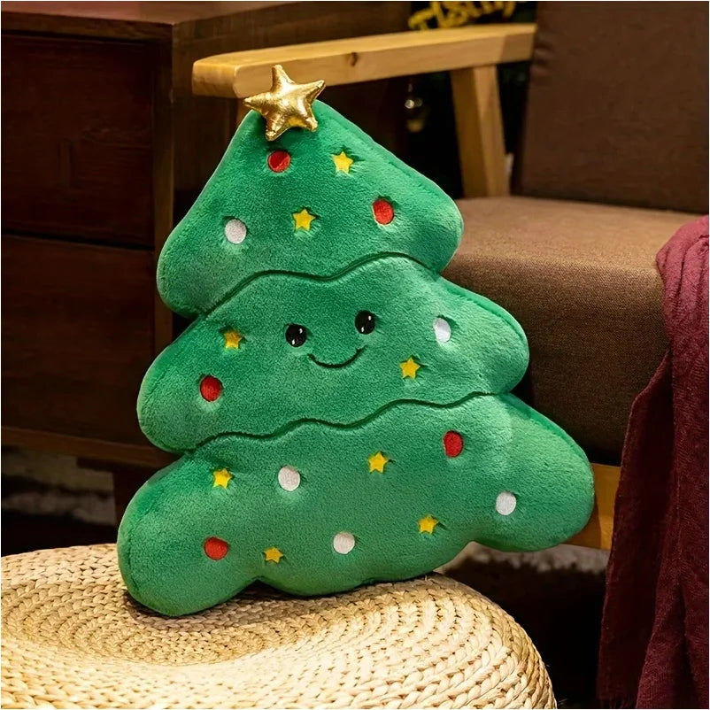 Decoratief Pluche Kerstkussen met Kerstman Print | Zachte Sierkussens voor Bank en Stoel | Feestelijk Interieur | Sulvida